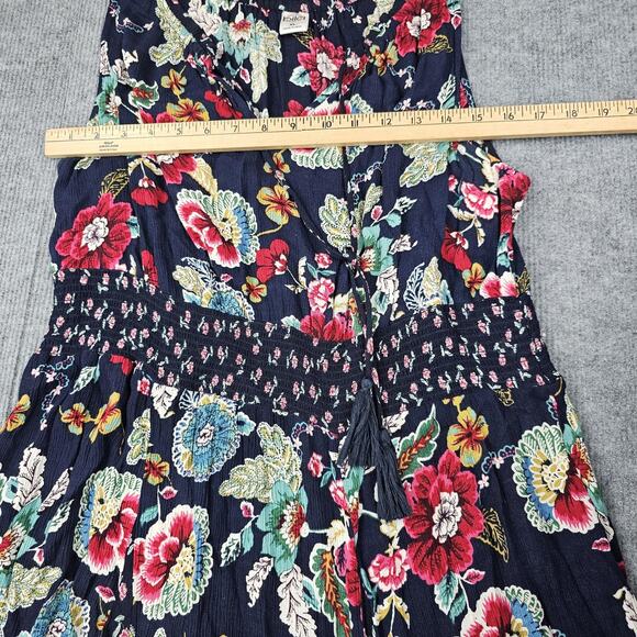 Bila Dress Womens XL Maxi Boho Handkerchief Hem Floral Western Cottage Peasant - Picture 5 of 11